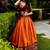 orange silk blend woven traditional lehenga choli