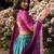 turquoise silk blend woven traditional lehenga choli