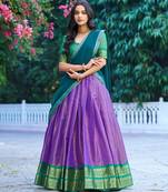 purple silk blend woven traditional lehenga choli