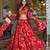 pink crepe printed traditional lehenga choli