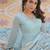 Sky georgette readymade anarkali suit with embroidery work