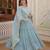 Sky georgette readymade anarkali suit with embroidery work