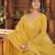 Yellow georgette readymade anarkali suit with embroidery work