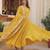 Yellow georgette readymade anarkali suit with embroidery work