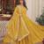 Yellow georgette readymade anarkali suit with embroidery work