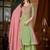 Embroidered chanderi anarkali kurta with pant & dupatta set for women