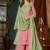 Embroidered chanderi anarkali kurta with pant & dupatta set for women