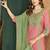 Embroidered chanderi anarkali kurta with pant & dupatta set for women