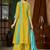 Embroidered chanderi anarkali kurta with pant & dupatta set for women