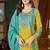 Embroidered chanderi anarkali kurta with pant & dupatta set for women