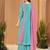 Embroidered chanderi anarkali kurta with pant & dupatta set for women