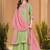 Embroidered chanderi anarkali kurta with pant & dupatta set for women