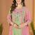 Embroidered chanderi anarkali kurta with pant & dupatta set for women
