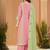 Embroidered chanderi anarkali kurta with pant & dupatta set for women