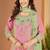 Embroidered chanderi anarkali kurta with pant & dupatta set for women