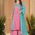 Embroidered chanderi anarkali kurta with pant & dupatta set for women