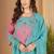 Embroidered chanderi anarkali kurta with pant & dupatta set for women