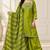 Embroidered silk kurta with pant & dupatta set for women