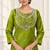 Embroidered silk kurta with pant & dupatta set for women
