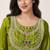 Embroidered silk kurta with pant & dupatta set for women