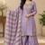 Embroidered silk kurta with pant & dupatta set for women