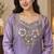 Embroidered silk kurta with pant & dupatta set for women