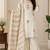Embroidered silk kurta with pant & dupatta set for women