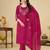 Embroidered cotton kurta with pant & dupatta set for women