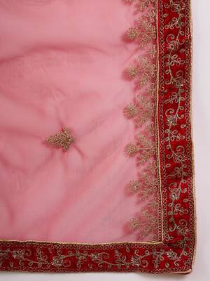 red velvet embroidered traditional lehenga-choli 2