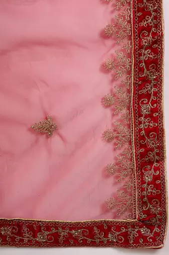 red velvet embroidered traditional lehenga-choli