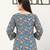 Premium Cotton Blue Floral Printed Kurti for Women with Square Neck and Lace Bell Sleeves