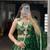 Festive Green Floral Print Satin Silk Lehenga Choli Set - Full Stitched Free size
