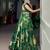 Festive Green Floral Print Satin Silk Lehenga Choli Set - Full Stitched Free size