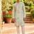 Cream tissue kurta pant set with embroidery and sequence work