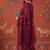 Maroon silk blend embroidered churidar set