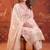 Cream silk blend embroidered churidar set