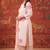 Off-white silk blend embroidered churidar set