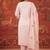 Off-white silk blend embroidered churidar set