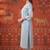 Blue silk blend embroidered churidar set