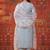 Blue silk blend embroidered churidar set