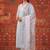Blue silk blend embroidered churidar set