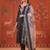 Dark-green silk blend embroidered churidar set