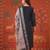 Dark-green silk blend embroidered churidar set