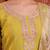 Mustard silk blend embroidered churidar set