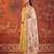 Mustard silk blend embroidered churidar set
