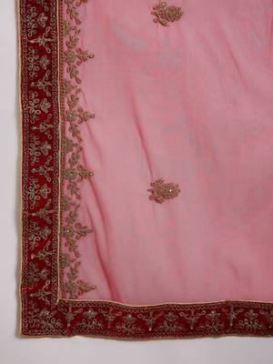 red velvet embroidered traditional lehenga-choli 3
