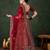 maroon velvet embroidered traditional lehenga-choli