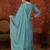 Sea-green silk blend embroidered palazzo set