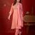 Pink cotton silk embroidered churidar set