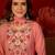 Pink cotton silk embroidered churidar set